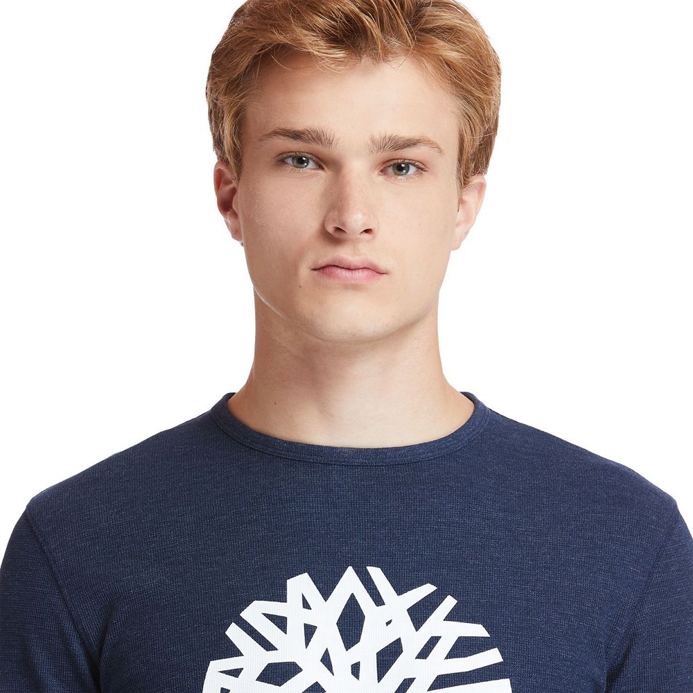 Camisetas Masculino - Timberland Dyer River Slim-Fit Tree-Logo - FBUHL0829 - Azul Marinho